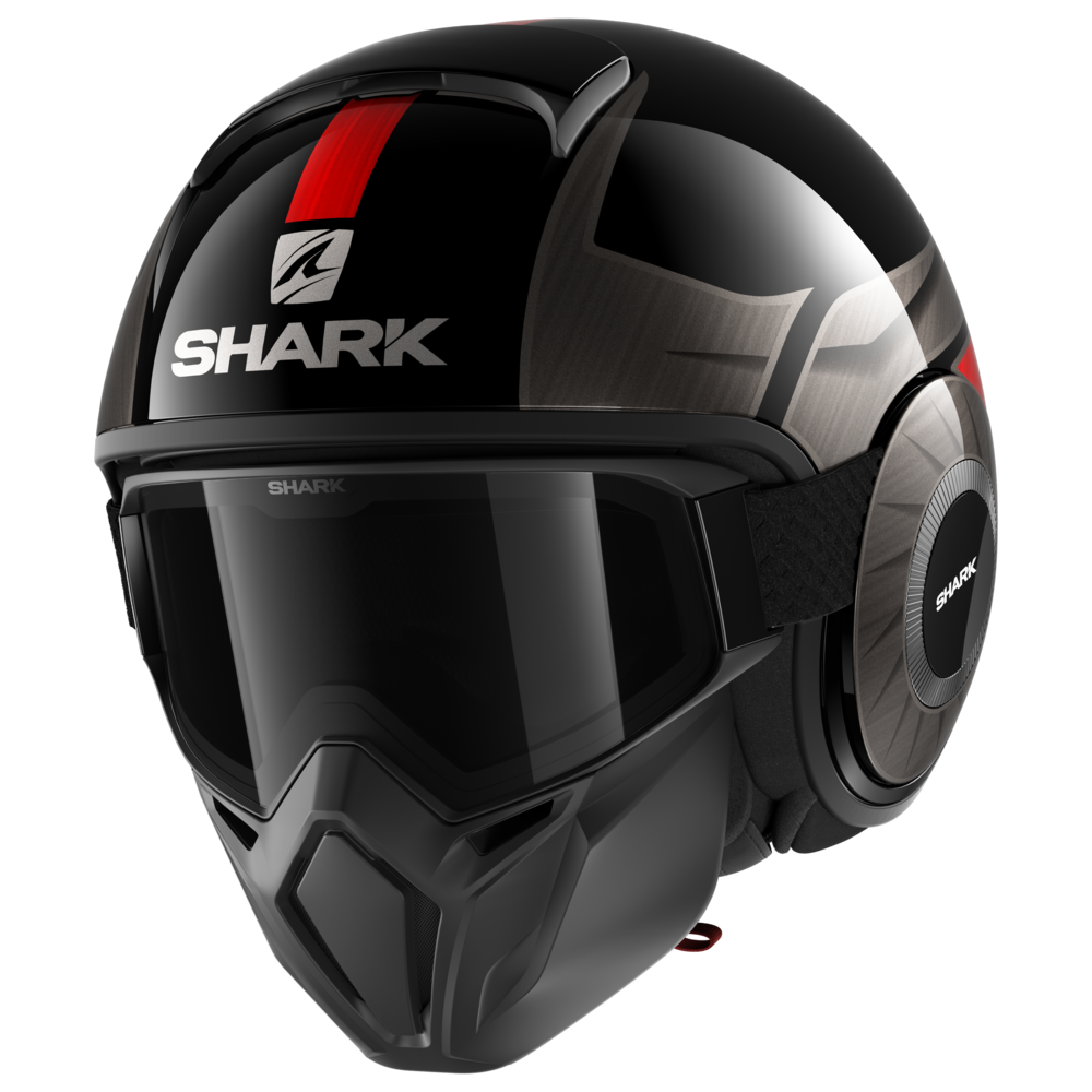 Шлем SHARK STREET DRAK TRIBUTE RM Black/Chrom/Red