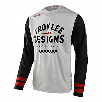 Мотоджерси Troy Lee Designs SCOUT GP Jersey Ride On Charcoal/Vintage White