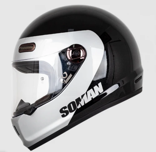 Мотошлем SOMAN H9, black silver equator