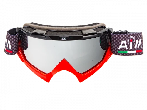 Очки кроссовые AiM (PRO) 157-500 Black-Red Glossy
