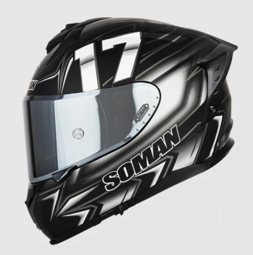 Мотошлем SOMAN SM961-S, STORM 17 black gray