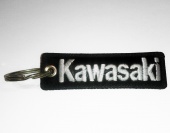 Брелок на ключи Kawasaki, черно-белый, 10х3 см.