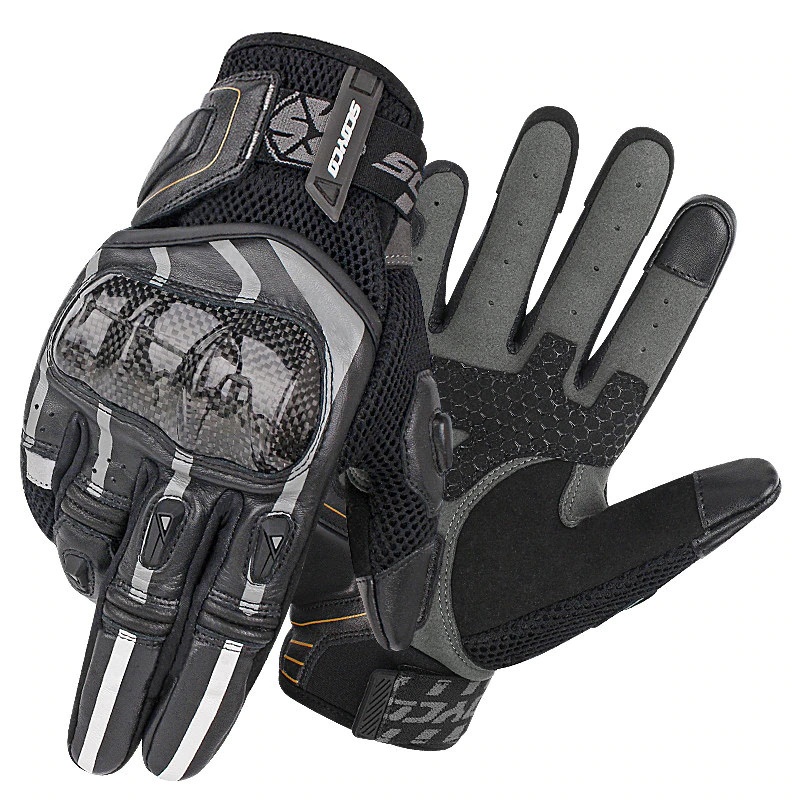 Мотоперчатки CARBON FIBER SHELL PROTECTION+ COWHIDE LEATHER  MC109, BLACK