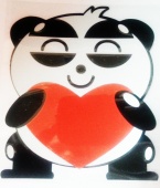 Praid наклейка "Панда с сердцем", светоотражающая