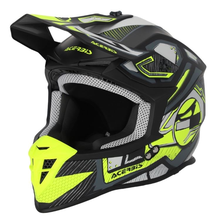 Шлем Acerbis STEEL CARBON 22-06 Light Blue/Fluo Yellow