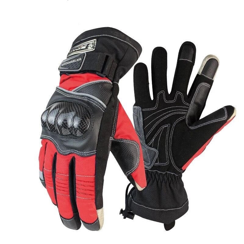 Мотоперчатки CARBON FIBER SHELL PROTECTION GLOVE MC15B-2, RED