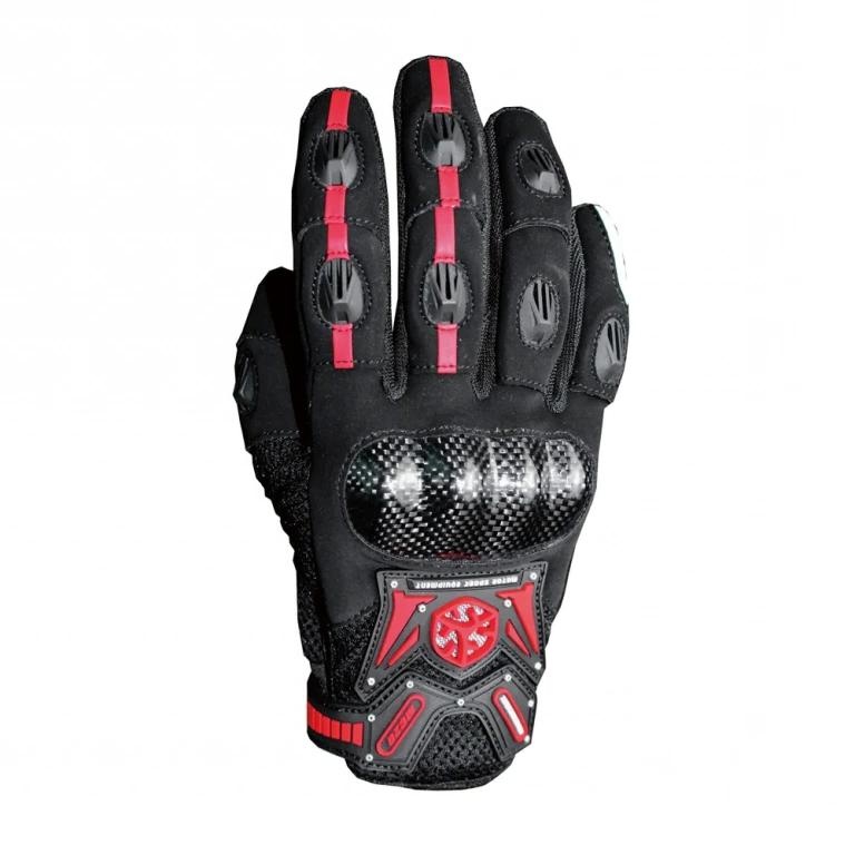 Мотоперчатки CARBON FIBER SHELL PROTECTION GLOVE MC20, RED