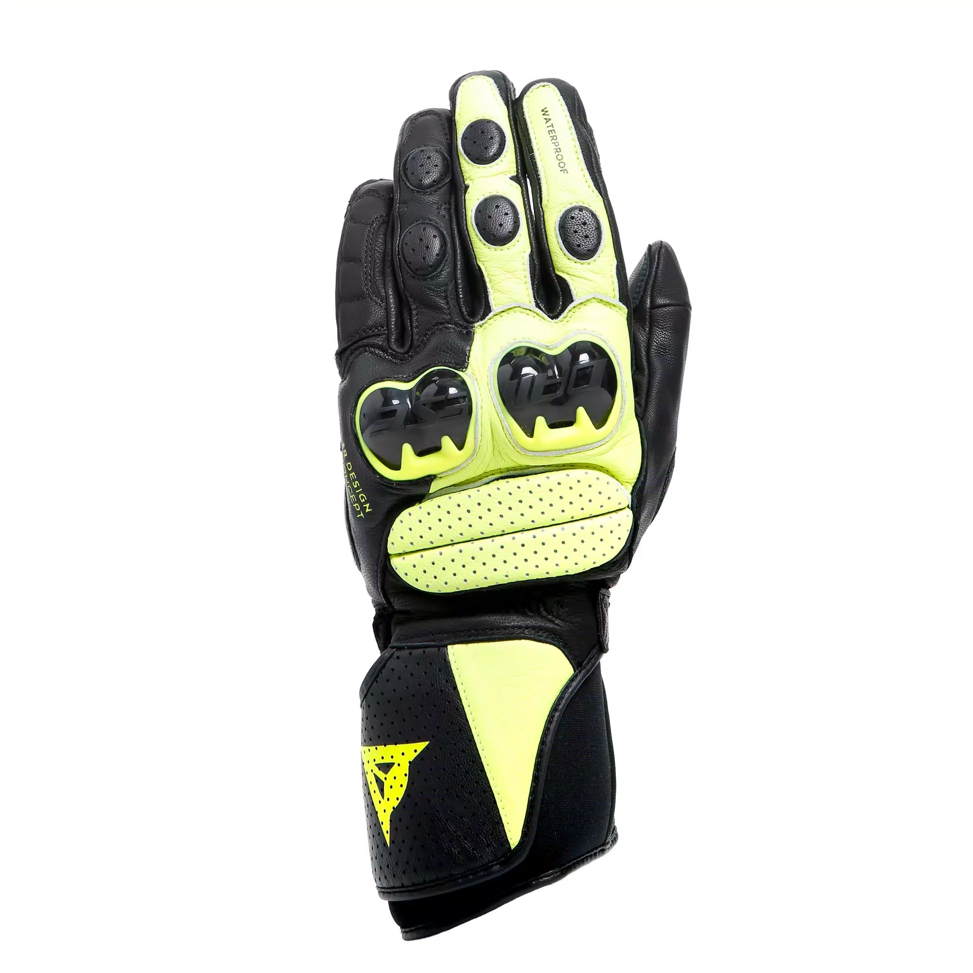 Перчатки кожаные Dainese IMPETO D-DRY GLOVES Black/Fluo-Yellow