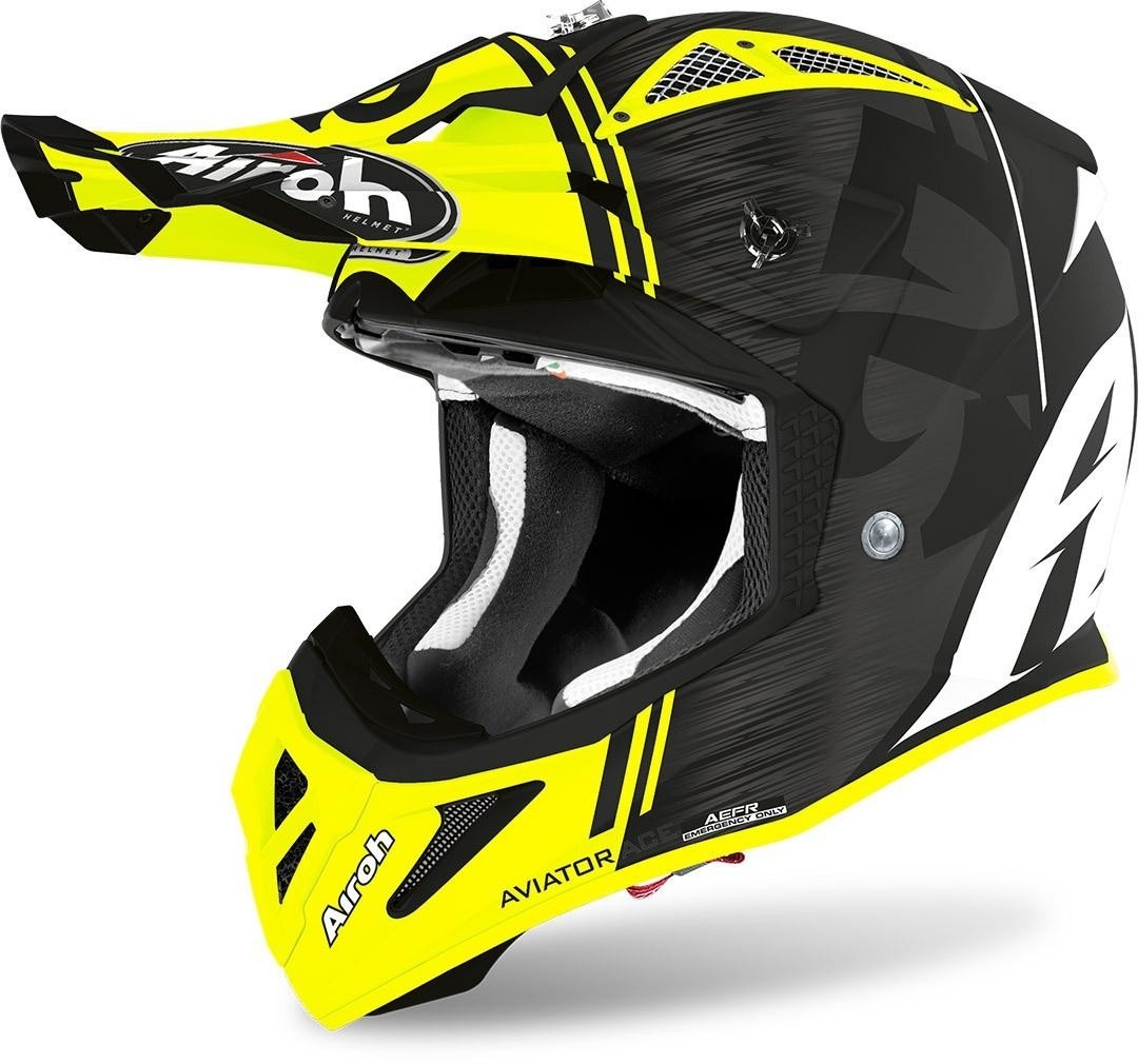 Мотошлем AIROH AVIATOR ACE KYBON, YELLOW MATT