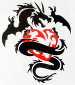 Praid наклейка "Дракон с сердцем", светоотражающая, 13х11 см