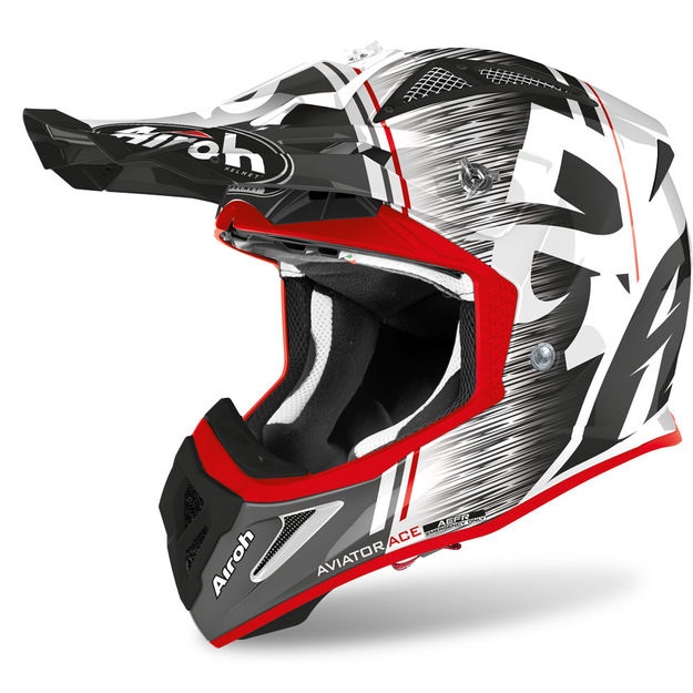 Мотошлем AIROH AVIATOR ACE KYBON, RED GLOSS
