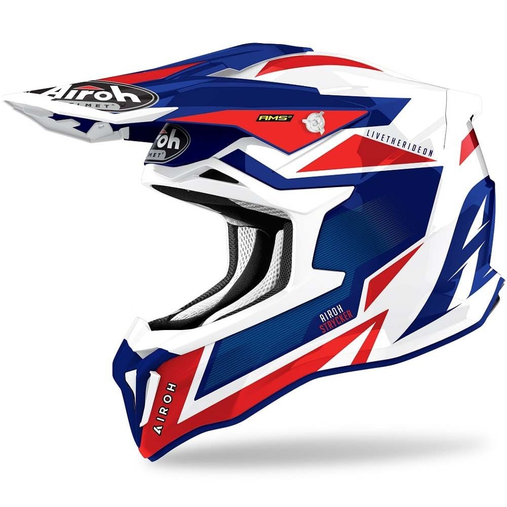 Мотошлем AIROH STRYCKER AXE, BLUE/RED GLOSS