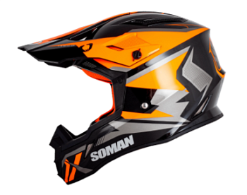 Мотошлем SOMAN M11, black orange thunder