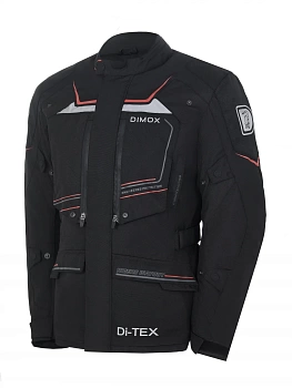 Куртка DIMOX Expedition Tex Touring Jacket TJ-0593, черный красный Текстиль мужской 
