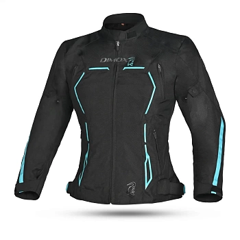 Мотокуртка DIMOX MARGO WOMEN (WSD-JR67), BLACK/TURQUOISE Текстиль женский
