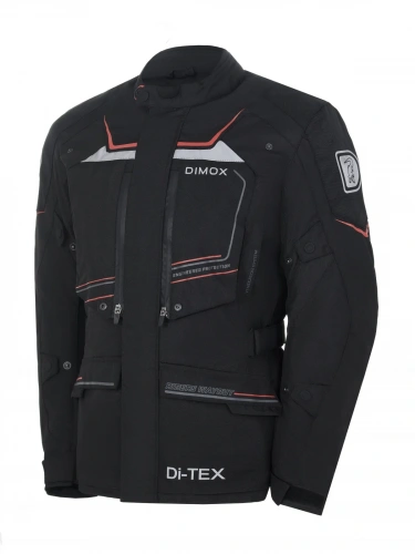 Куртка DIMOX Expedition Tex Touring Jacket TJ-0593, черный красный Текстиль мужской 