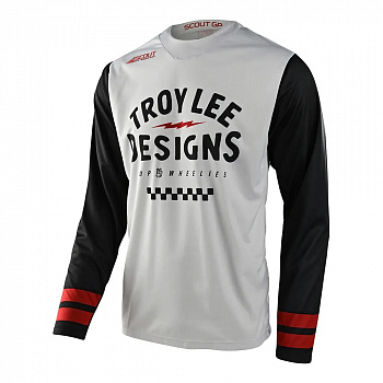 Мотоджерси Troy Lee Designs SCOUT GP Jersey Ride On Charcoal/Vintage White