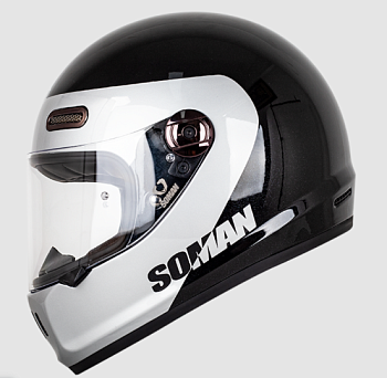 Мотошлем SOMAN H9, black silver equator