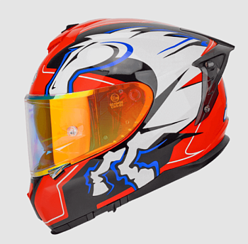 Мотошлем SOMAN SM961-S, dragon horse-smoke spoiler