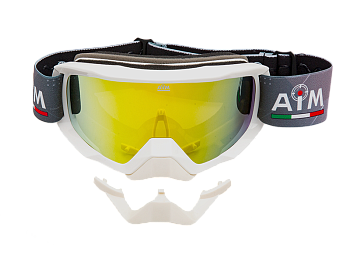 Очки снегоходные с двойной линзой AiM (PRO) 186-103 White Glossy