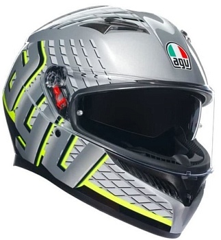 Шлем AGV K3 AGV E2206 MPLK FORTIFY GREY/BLACK/YELLOW FLUO