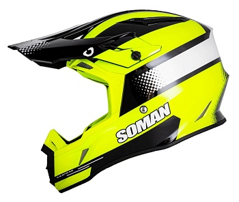 Мотошлем SOMAN M11, black yellow star lord