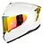 Мотошлем SOMAN SM961-S, pearl white-gold  spoiler