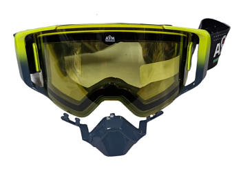 Очки снегоходные с магнитной линзой и подогревом AiM (PRO) 31-108 Accu Heated Yellow-Grey Glossy
