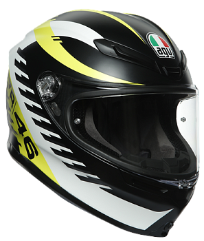 Шлем AGV K-6 TOP Rapid 46 Matt Black/White/Yellow