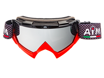 Очки кроссовые AiM (PRO) 157-500 Black-Red Glossy