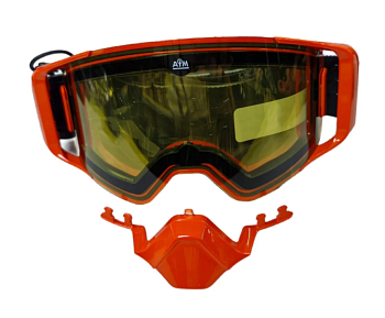 Очки снегоходные с магнитной линзой и подогревом AiM (PRO) 31-103 Accu Heated Orange Glossy