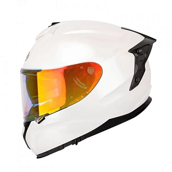 Мотошлем SOMAN SM961-S, pearl white-black spoiler