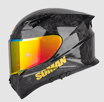 Мотошлем SOMAN Х7, 3k carbon fiber