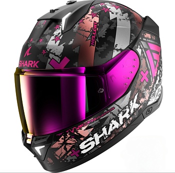 Шлем Shark SKWAL I3 HELLCAT MAT Black/Chrome/Violet