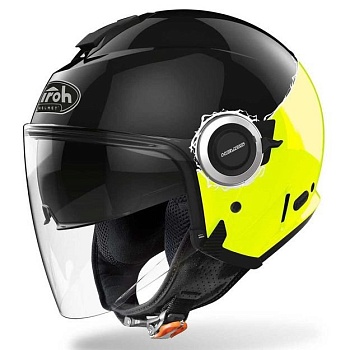 Мотошлем AIROH HELIOS FLUO, BLACK/YELLOW GLOSS