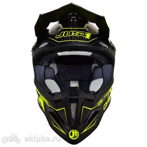 Just1 мотошлем J12 Carbon fluo, yellow