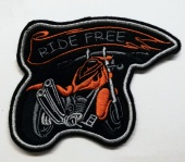 Нашивка Ride free оранжевый, 12*9 см.