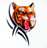 Praid наклейка "Тигр-тату", наружная полноцветная, 15,5х12 см
