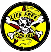 Praid наклейка "Череп Life free (круг)" виниловая