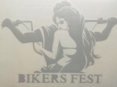 Praid наклейка "Biker Fest" белая (вырезанная), 11х15 см