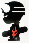 Praid наклейка "Сноубордист с огоньком", светоотражающая, 13х8 см