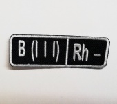 Нашивка "Группа крови" B ( III ) Rh -, 10*3 см.