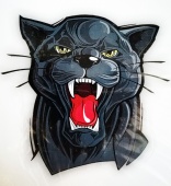 Praid наклейка "Пантера морда №5", наружная полноцветная, 12х12 см