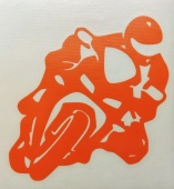 Praid наклейка "Biker" оранжевая (вырезанная), 10х10 см