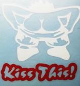 Praid наклейка "Поцелуй это" белая+красная (вырезанная), 12х13 см