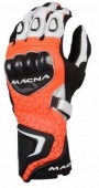 Мотоперчатки Macna Track R, черно/оранжево/белые
