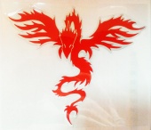 Praid наклейка "Дракон красный", светоотражающая, 13х8 см