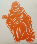 Praid Наклейка вырезанная "Biker (контур)", 10*10см, оранжевый