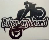 Praid Наклейка вырезанная "Biker on board-2", 12*15см, черный