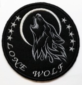 Нашивка Волк на фоне луны Lone Wolf, 10*10 см. 
